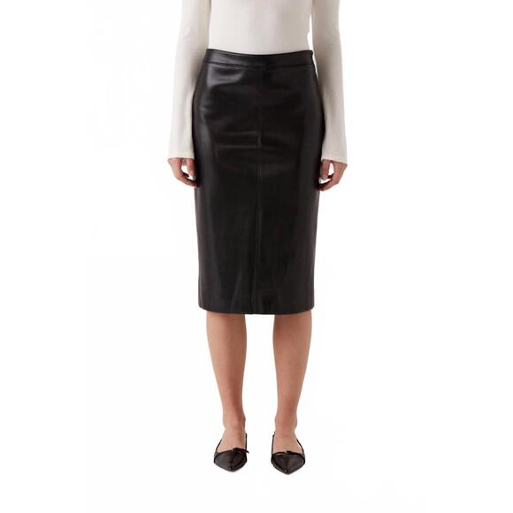 NEW RUE SOPHIE women's bridget faux leather skirt in black
